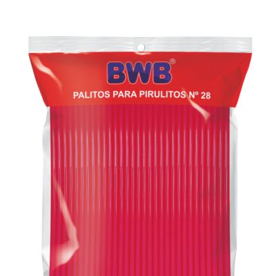 Palitos Para Pirulito 50 Unidades Grande 28Cm 9488 - Rosa Sólido (Bwb Palito)