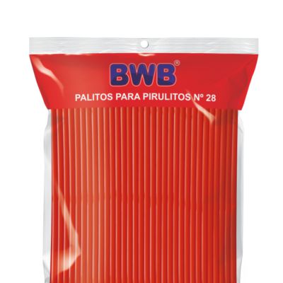 Palitos Para Pirulito 50 Unidades Grande 28Cm  - Laranja Sólido (Bwb Palito)
