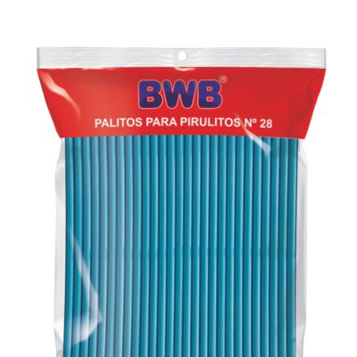 Palitos Para Pirulito 50 Unidades Grande 28Cm - Azul Sólido (Bwb Palito) 9486