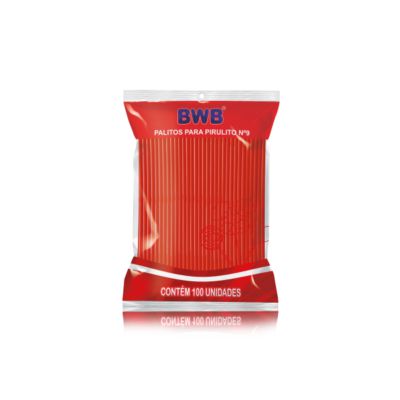 Palitos Para Pirulito 100 Unidades Pequeno 09Cm- Laranja Sólido (Bwb Palito)