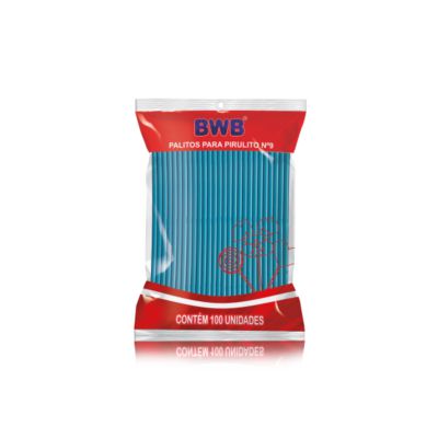 Palitos Para Pirulito 100 Unidades Pequeno 09Cm - Azul Sólido (Bwb Palito)