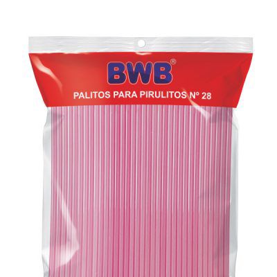 Palitos Para Pirulito 50 Unidades Grande 28Cm  - Rosa (Bwb Palito) 288