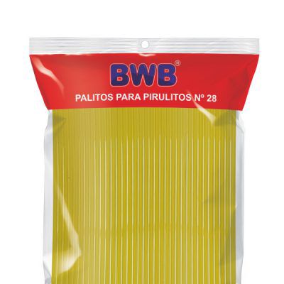 Palitos Para Pirulito 50 Unidades Grande 28Cm  - Amarelo (Bwb Palito) 280