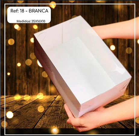 5 Caixa Retangular  Presente  Alta Branca  25X16X10  (Yin) Cod P0114