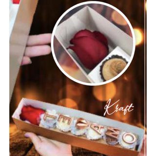 10 Caixas Para 6 Doces E Rosa Com Visor Kraft Kb70 30,5X6X6 (Kb)