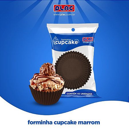45 FORMINHA PARA MINI CUPCAKE MARROM (PLAC)