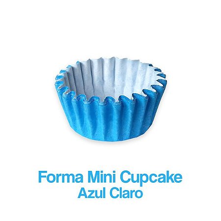 Forminha para Mini Cupcake - Azul Claro - 45 unidades - Plac