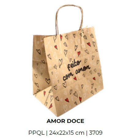 10 Sacola Dia dos Namorados M (Ppql) 3709 Amor Doce (Namorados Ideia 2023)