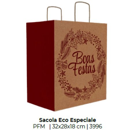 10 SACOLA DE NATAL ESPECIALE 32X28X18 ( PFM ) ID3996 NATAL IDEIA OUTLET