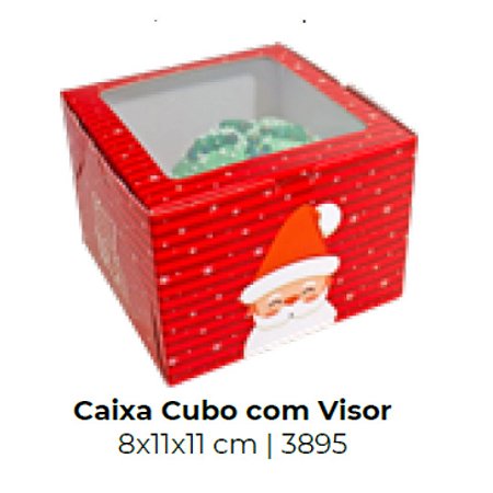 10 Caixa Cubo Com Visor 3895 Noel (Natal Ideia)
