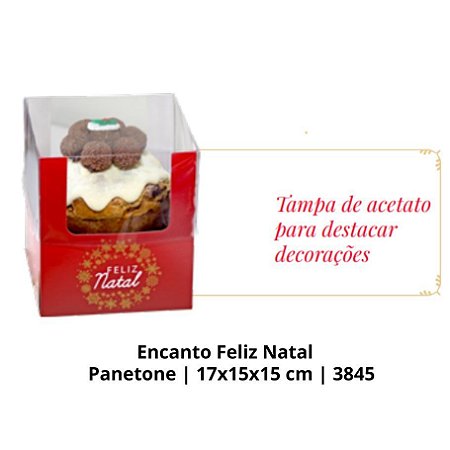 10 Caixa Encanto Panetone  Feliz Natal 3845 (Natal Ideia)
