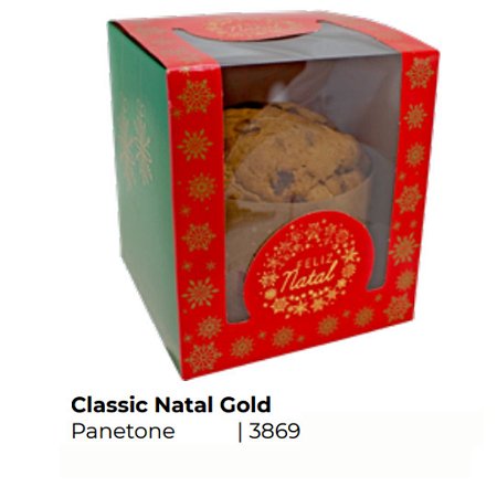 10 Caixa Classic Panetone Natal Gold 3869 (Natal Ideia)