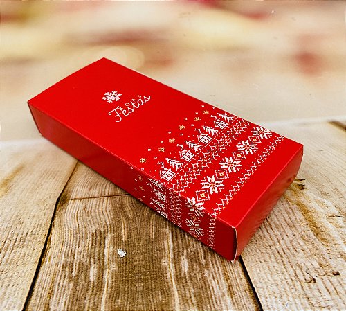 10 Caixa Barra Natal Clássica Vermelha 150g 13,5X2,5X6 Cm (Natal Jango)