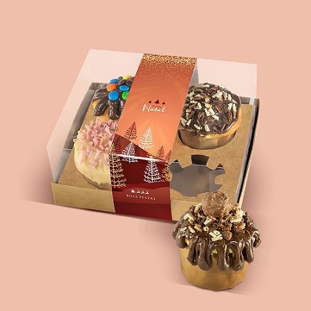 10 Cinta Para Caixa 4 Mini Panetone 100g Linha Bosque (Natal Jango)