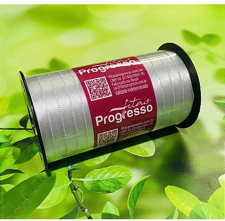 Fita de Cetim Prata 100 Metros 7Mm - Cód-084