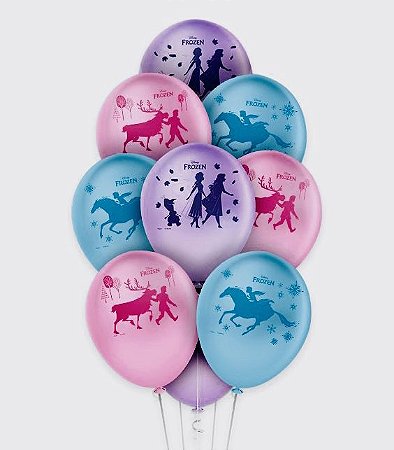 25 Balão Frozen Disney Redondo 9 Pol. ( Regina )