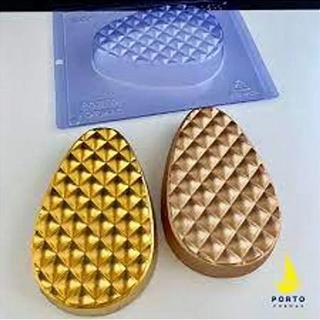 Forma Silicone Porto Ovo Achatado Tipo Metelasse Especial Silicone 3 Partes P1055