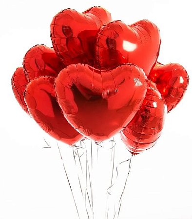 Balão Metalizado Coração Vermelho 45 Cm Festa (Ex) - ChocoBraz Embalagens