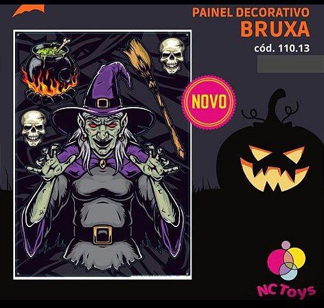 Painel Bruxa Halloween C/01 Unidade