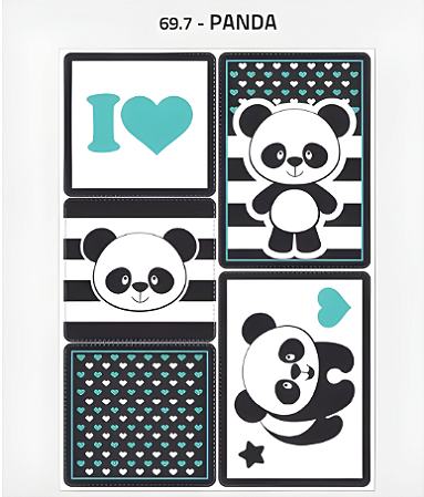 Painel Decorativo Panda C/05 Pçs 69.7 (Nc Toys) Painel