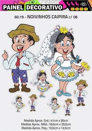 Painel Decorativo Festa Junina Noivinho Caipira  C/08 Pçs  60.19 (Nc Toys Painel) FESTA JUNINA 2025