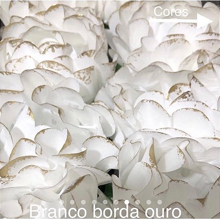 24 Forminhas Para Doces Finos Luxo Celebrare Branco Borda Ouro