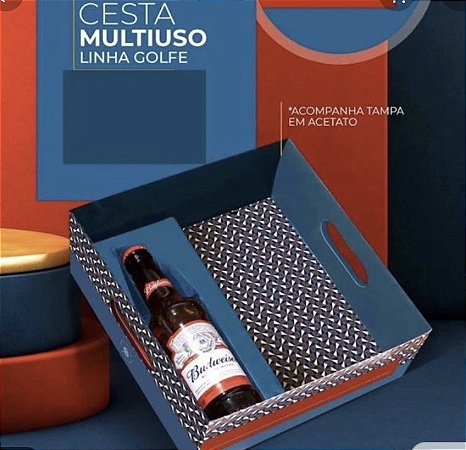 10 Cesta Muiltiuso C/ 2 Berço Bebida Ou 4 Potes Azul Golf (Jango)