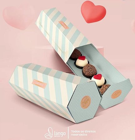 10 Embalagem Estojo Para 5 Doces Ou Alfajor Afeto (Jango) Cód. 2018