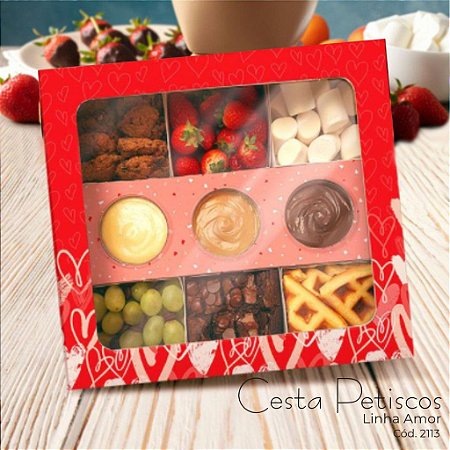 5 Caixa Cesta Petisco Com Potes E Berços Amor (Jango) 2121