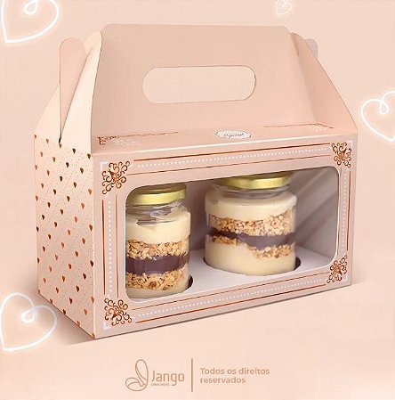 10 Caixa Para 2 Vidros Ou 2 Cupcake Com Alça  Admiração (Jango) 1957