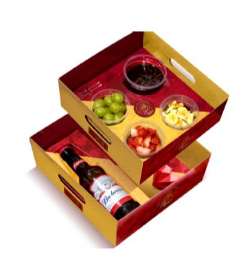 10 Cesta Multiuso C/ 2 Berço Bebida Ou 4 Potes Fondue Red (Namorados Jango) 1023