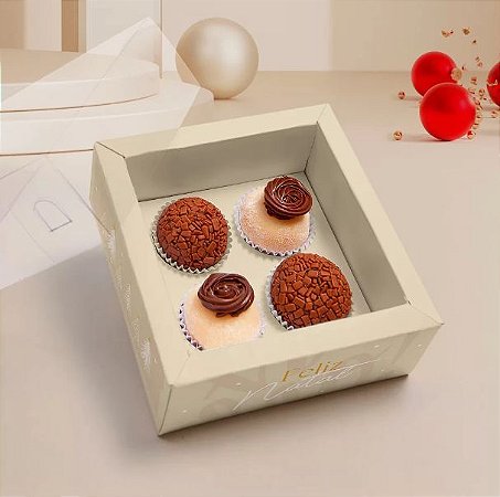 10 Caixa 4 Doces Moldura Natal Tampa De Acetato Pureza2773 (Natal Jango 2022)