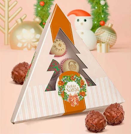 10 Caixa P/ Doces Pinheirinho Natal Com Visor Harmonia  2854 (Natal Jango 2022)