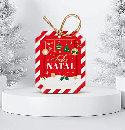 20 Tags Natal Retangular Felicidade (Natal Jango 2022) Ref2876