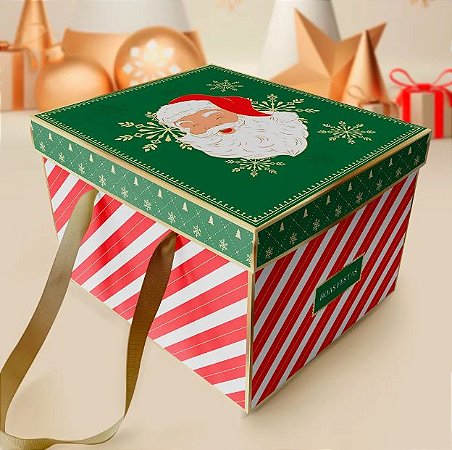 5 Caixa Cesta De Natal Festa Na Caixa Com Alça Bondade  2855 (Natal Jango 2022)