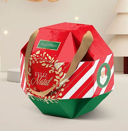 10 Embalagem Bolinha Mini Panetone100G Com Alça Bondade 2812 (Natal Jango 2022)
