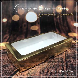 10 Caixas C/Visor Ouro Laminada 23X12X4 Kb4 Baixa (Kb)