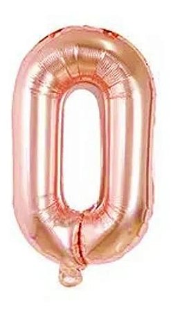 Balão Número 0 Gigante 80 cm Rose Gold Laminado (RT)