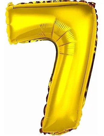 Balão Número 7 Gigante 80 cm Dourado Ouro Laminado (RT)