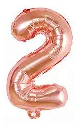 Balão Número 2 Gigante 80 cm Rose Gold Laminado (RT)