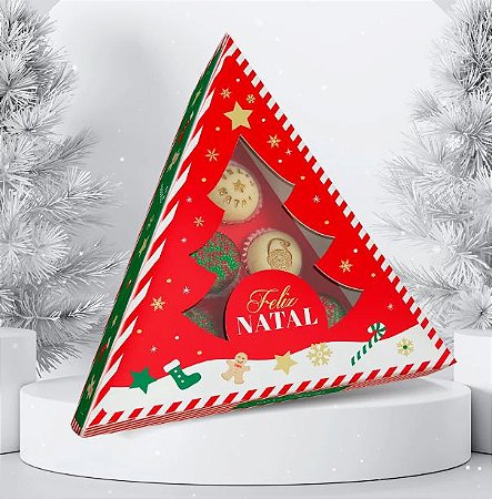 10 Caixa Para  Doces Pinheirinho Com Visor Felicidade 2849 (Natal Jango 2022)