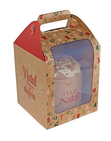 10 Maleta Com Visor Panetone 500g 16x15x15 3941 (Natal Ideia)