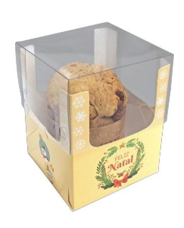 10 Caixa Mini Panetone+Visor 12x10x10 3860 (Natal Ideia)