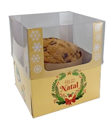 10 Caixa P/Panetone Encanto  Visor Natal 3859 (Natal Ideia)