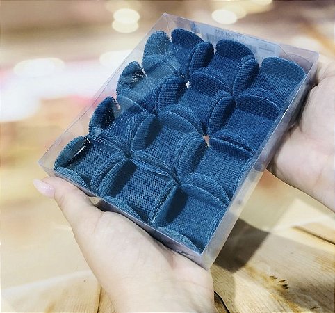 50 Forminhas Para Doces Finos Tela Escócia Azul Monaco