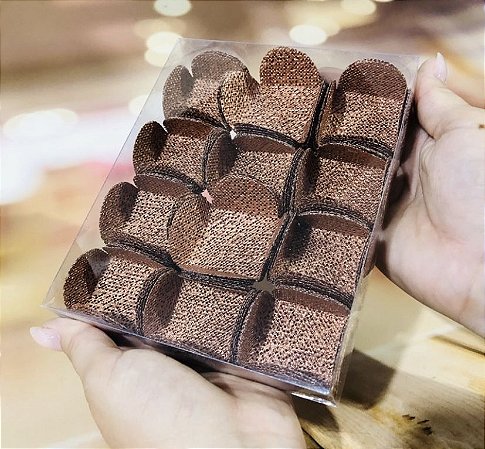 50 Forminhas Para Doces Finos Tela Escócia Cobre Metálico