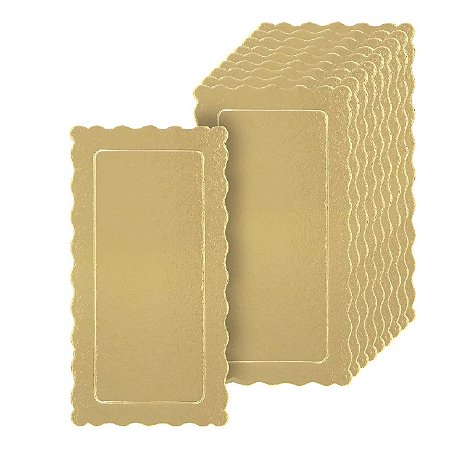 10 CAKE BOARD RETANGULAR OURO 35x25CM (ESTRELA)