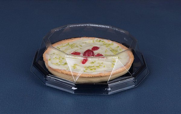 10 Embalagem P/Bolo Torta Mini Diamante Baixa 700Gr Preta Pet32Db Galvanotek