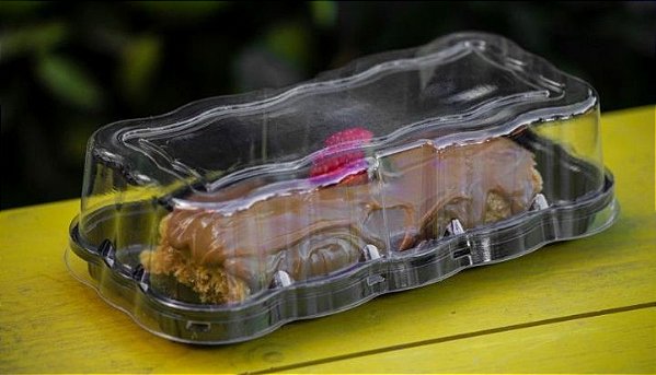 10 Embalagem P/Bolo Torta Catarina Flower 500G Preta Pet G61F Galvanotek