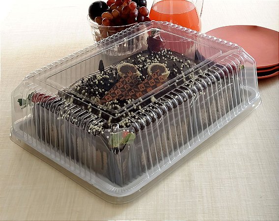 10 Embalagem P/ Bolo Torta Ret. Grande Millenium Media 3Kg Preta Pet G70M Galvanotek comprar